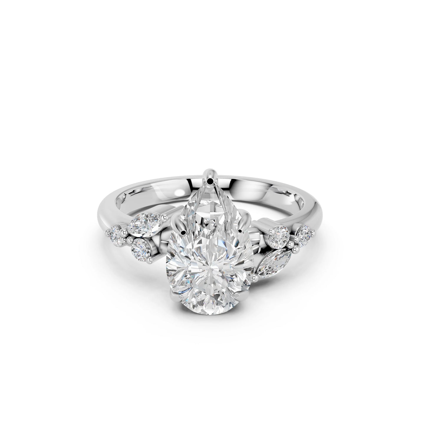 PEAR TRILOGY DIAMOND RING