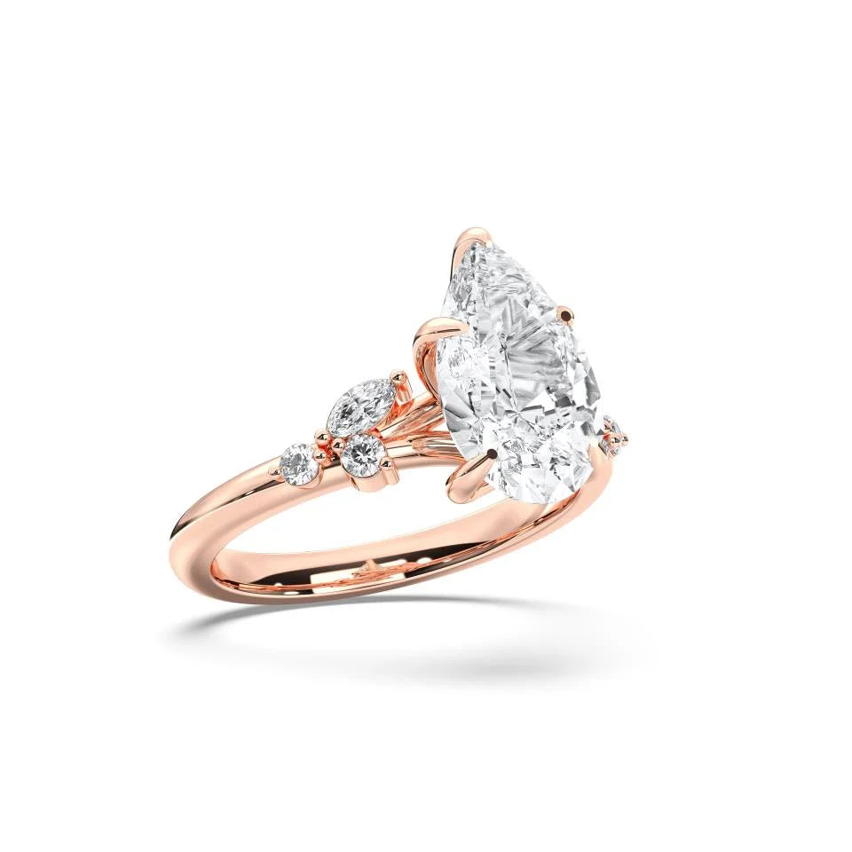 PEAR TRILOGY DIAMOND RING