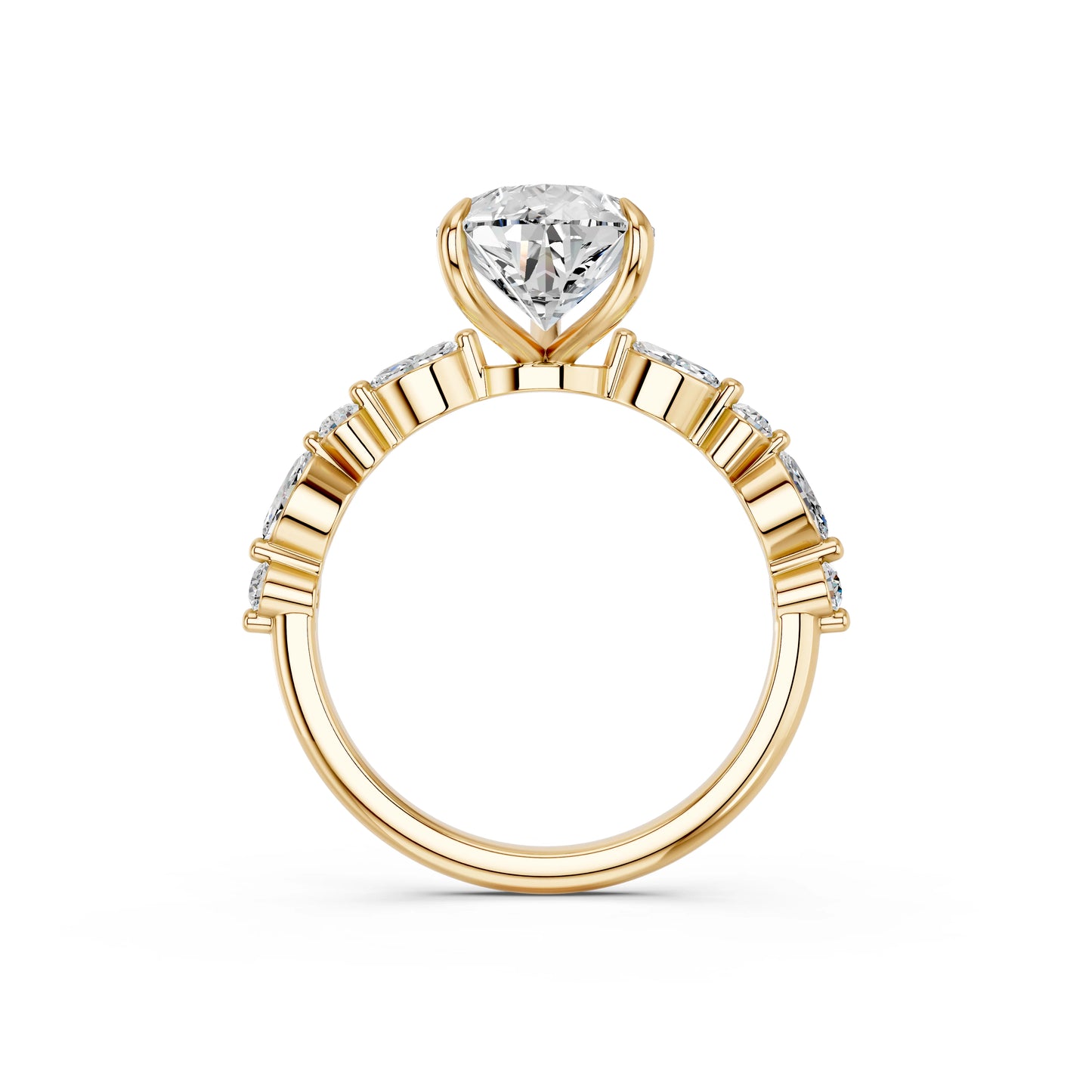 PEAR ENGAGEMENT RING WITH MQ/RD SIDE STONE