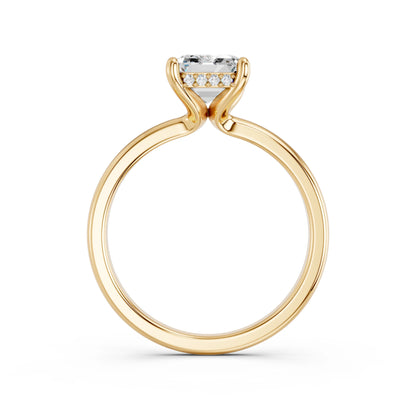 EMERALD CLASSIC CATHEDRAL HIDDEN HALO RING