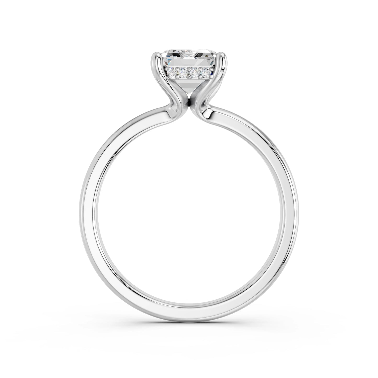 EMERALD CLASSIC CATHEDRAL HIDDEN HALO RING