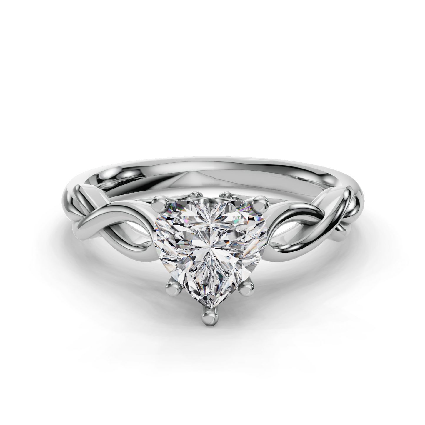 Heart Solitaire Engagement Ring