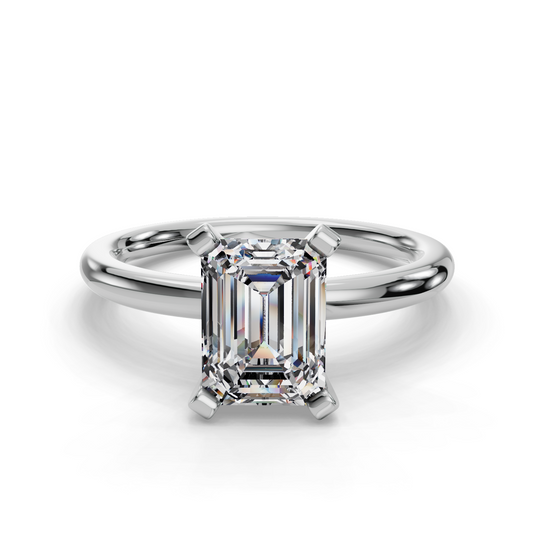 Emerald Solitaire Engagement Ring