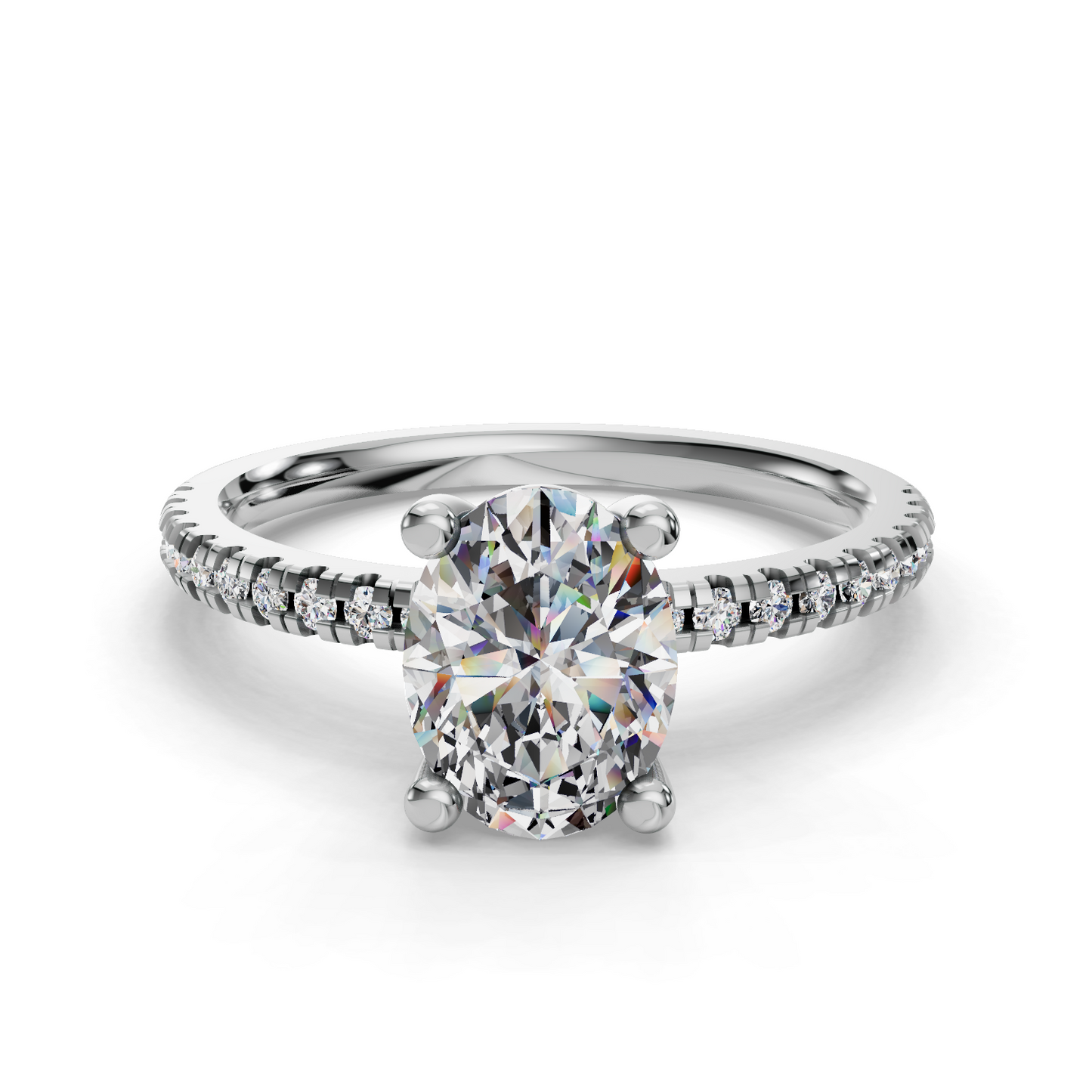 Oval Accented Engagement Ring