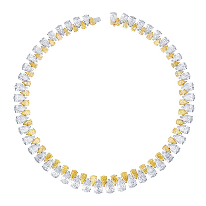 Two-Tone Pear Shape Tennis Necklace