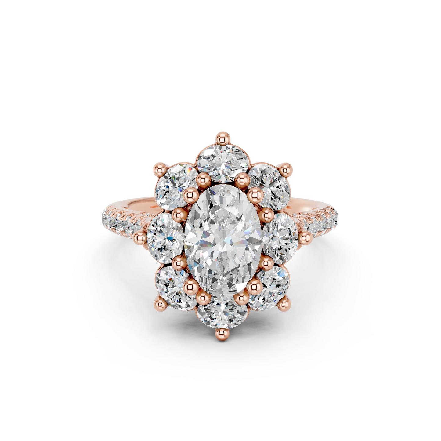 OVAL HALO CLUSTER ENGAGEMENT RING
