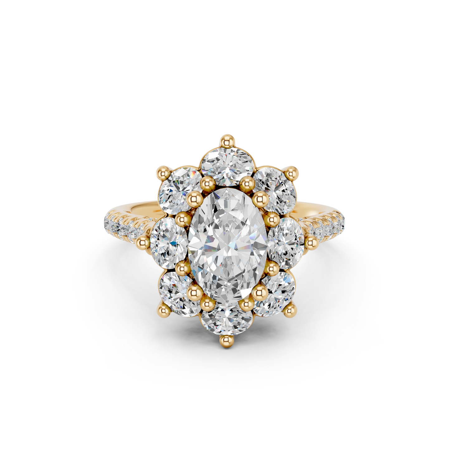 OVAL HALO CLUSTER ENGAGEMENT RING