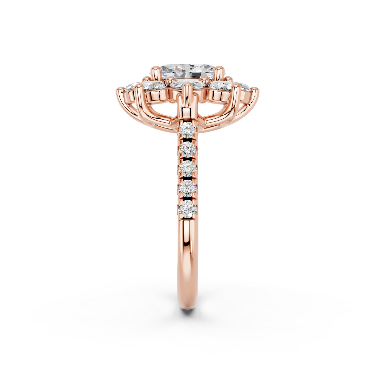 OVAL HALO CLUSTER ENGAGEMENT RING