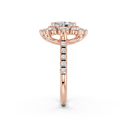 OVAL HALO CLUSTER ENGAGEMENT RING