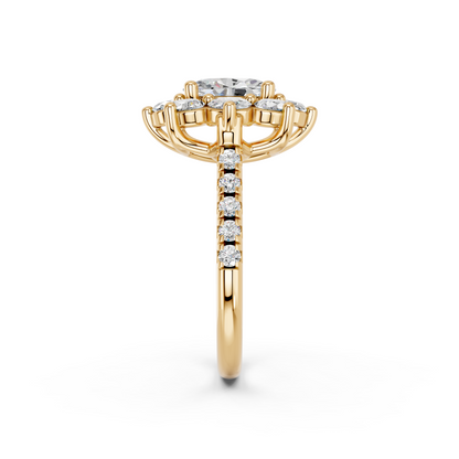 OVAL HALO CLUSTER ENGAGEMENT RING