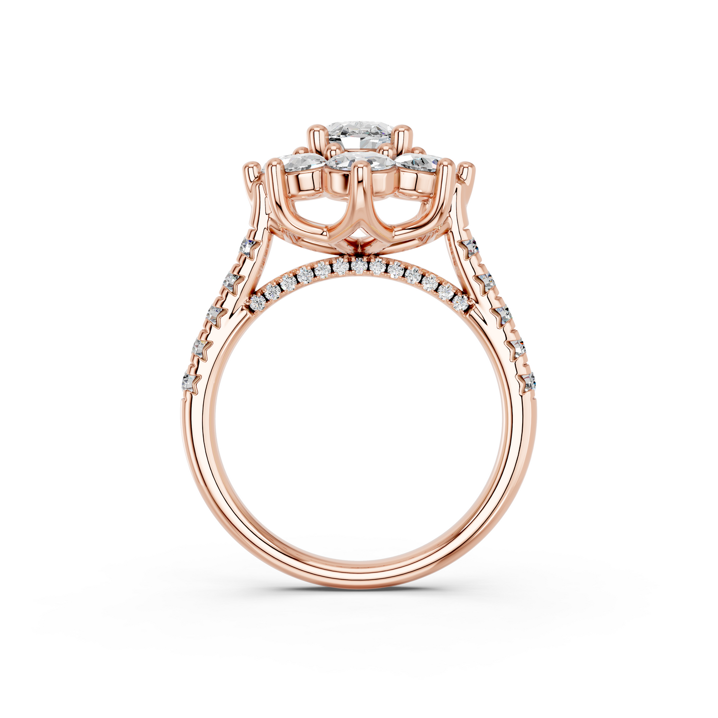 OVAL HALO CLUSTER ENGAGEMENT RING