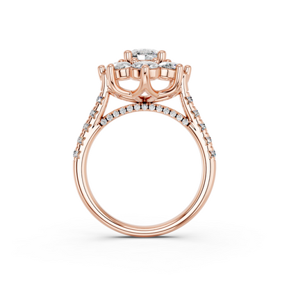 OVAL HALO CLUSTER ENGAGEMENT RING