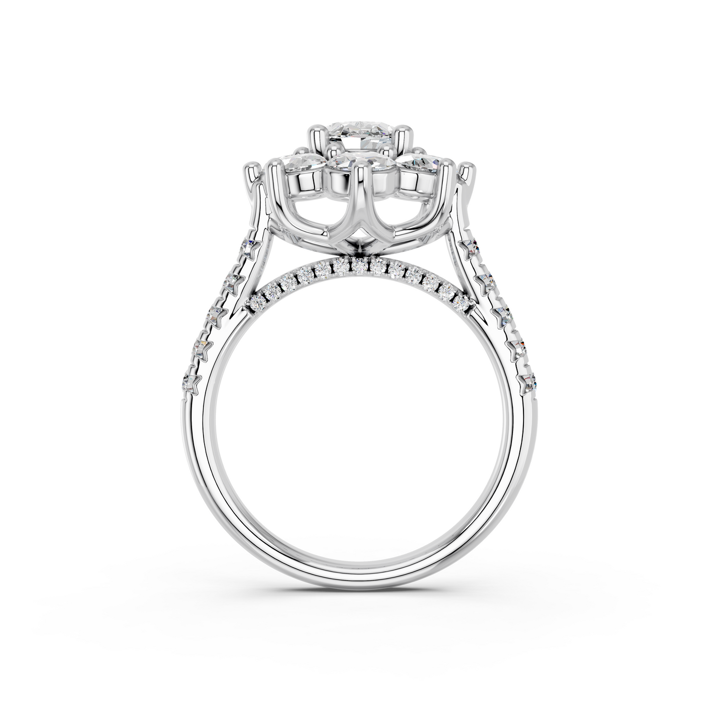 OVAL HALO CLUSTER ENGAGEMENT RING