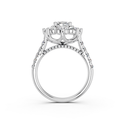 OVAL HALO CLUSTER ENGAGEMENT RING