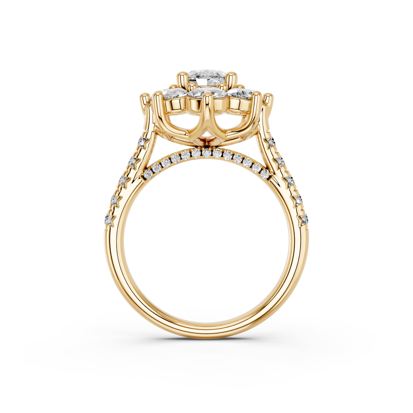 OVAL HALO CLUSTER ENGAGEMENT RING