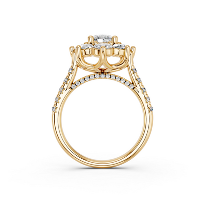 OVAL HALO CLUSTER ENGAGEMENT RING