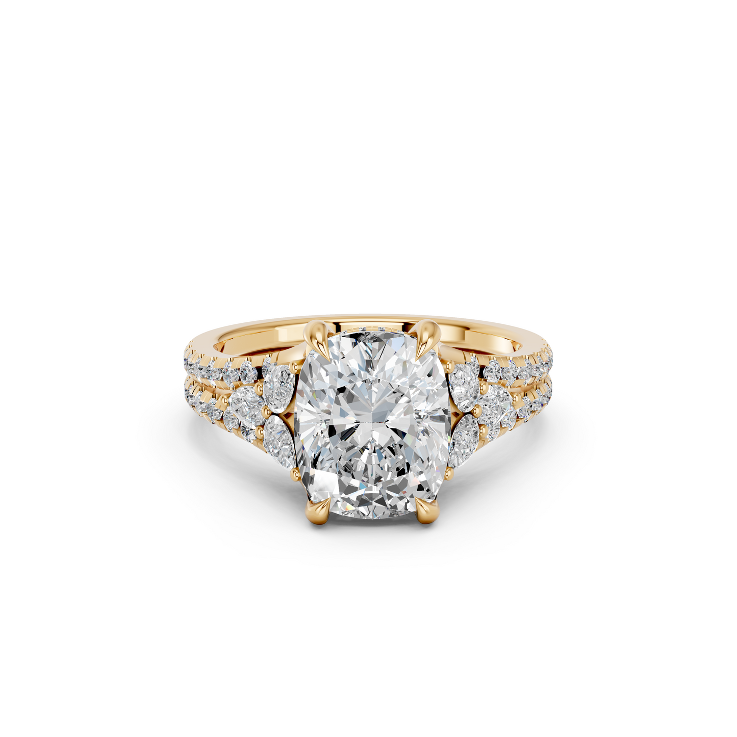 EL.CUSHION HIGH END HIDDEN HALO RING