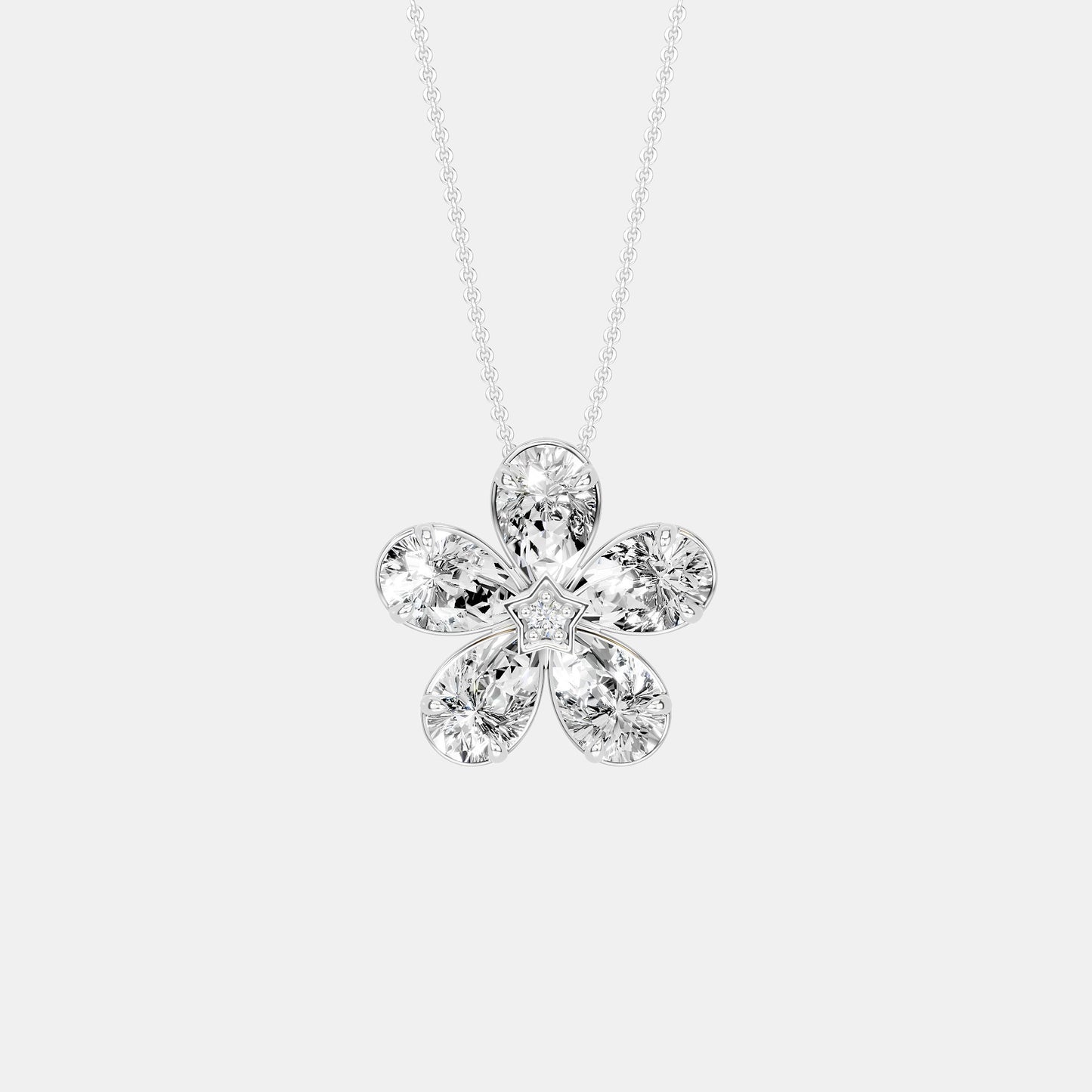 FLORAL DIAMOND CLUSTER PENDANT