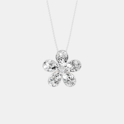FLORAL DIAMOND CLUSTER PENDANT