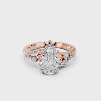 PEAR TRILOGY DIAMOND RING