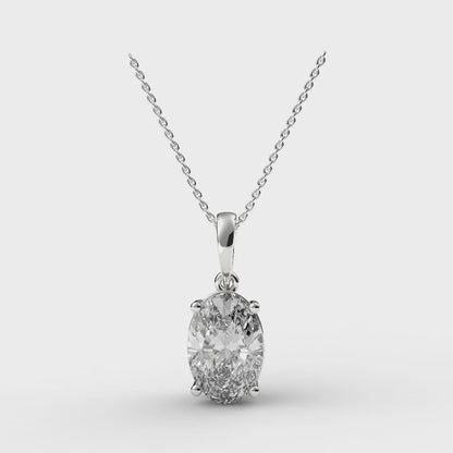OVAL 4 PRONG SOLITAIRE PENDANT