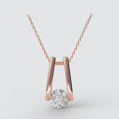 ROUND FLOATING SOLITAIRE PENDANT