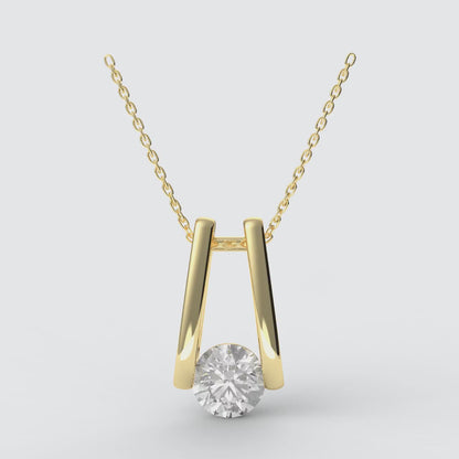 ROUND FLOATING SOLITAIRE PENDANT