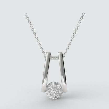 ROUND FLOATING SOLITAIRE PENDANT