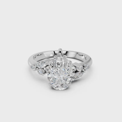 PEAR TRILOGY DIAMOND RING