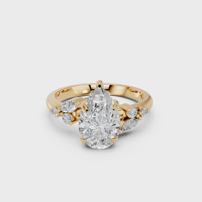 PEAR TRILOGY DIAMOND RING