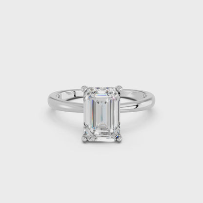 EMERALD CLASSIC CATHEDRAL HIDDEN HALO RING