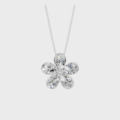 FLORAL DIAMOND CLUSTER PENDANT
