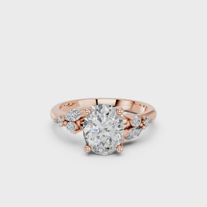 OVAL TRILOGY DIAMOND RING